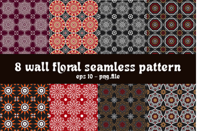 Wall floral seamless pattern design