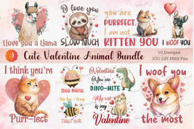 Cute Valentine Animal Design Bundle