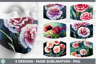 Carnations Mask | Sublimation Bundle Face Mask Designs