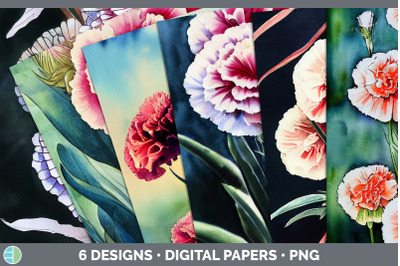 Carnations Backgrounds | Digital Scrapbook Papers