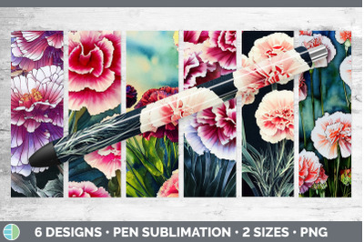 Carnations Pen Wraps | Epoxy Sublimation Bundle