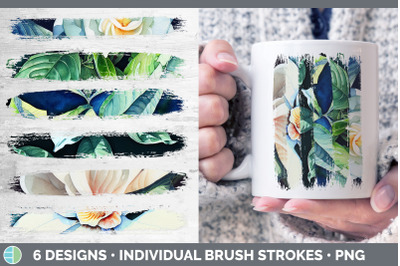 Gardenias Brush Strokes PNG | Sublimation Designs