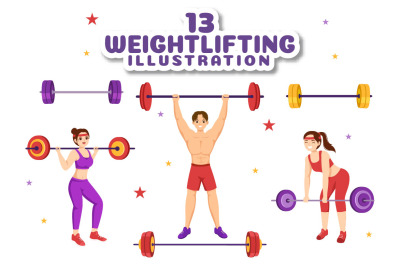 13 Weightlifting Sport Illustration