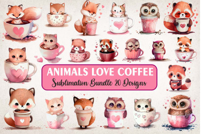 Valentine Animals Love Coffee Bundle