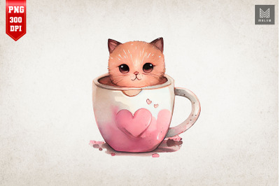 Cute Cat In Coffee Cup Clipart 5