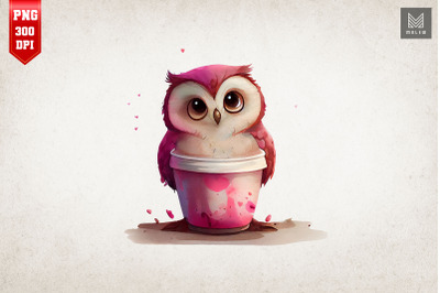 Cute Owl In Coffee Cup Clipart 5