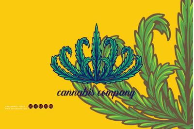 Weed crown leaf ornament illustrations