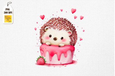 Cute Hedgehog Loves Cake Clipart 5