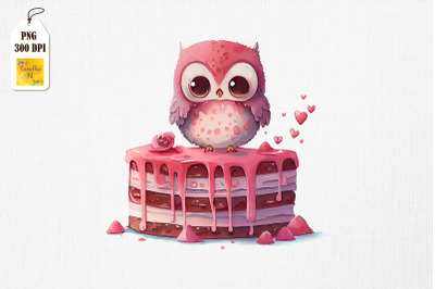 Cute Owl Loves Cake Clipart