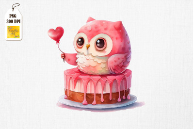 Cute Owl Loves Cake Clipart 5