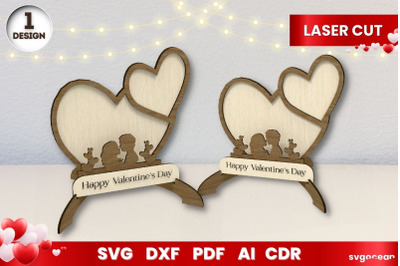 Valentines Day Photo Frame Multilayered Laser Cut File