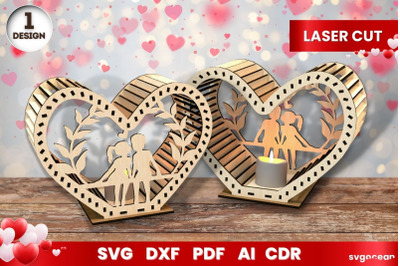 Valentines Day Lantern SVG Multilayered Laser Cut File