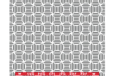 SVG Black White Lines Seamless Pattern, Digital clipart