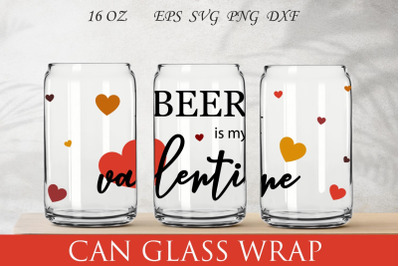 beer can glass valentines, 16 oz libbey glass wrap