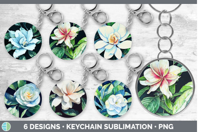 Gardenias Keychain Bundle | Keyring Sublimation Designs