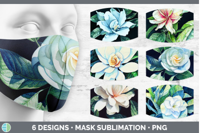 Gardenias Mask | Sublimation Bundle Face Mask Designs