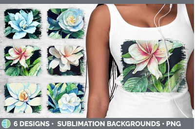 Gardenias Distressed Sublimation Background Panel