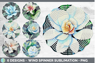 Gardenias Wind Spinner | Sublimation Designs Bundle