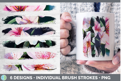 Azaleas Brush Strokes PNG | Sublimation Designs