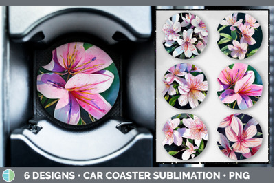 Azaleas Car Coaster | Sublimation Designs Bundle