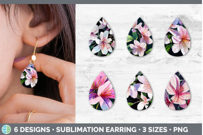 Azaleas Teardrop Earring | Sublimation Designs Bundle