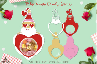 Valentines day candy holder|Gnome candy dome