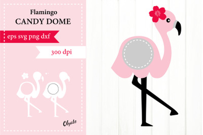 Flamingo Candy Dome SVG. Valentine candy dome holder