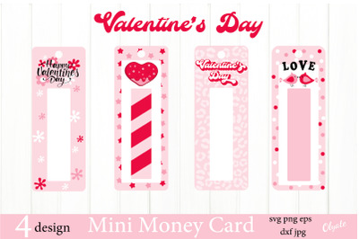 Mini Valentine Money Card SVG. Valentine Lip Balm Cards