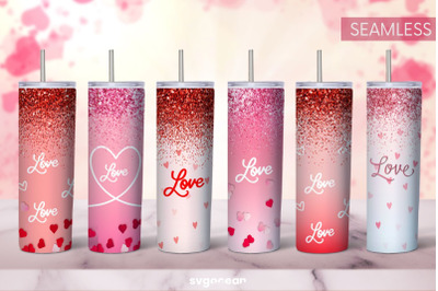 Valentines Glitter Tumbler Sublimation Bundle