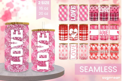 Valentines Buffalo Glass Can Wrap Sublimation Bundle