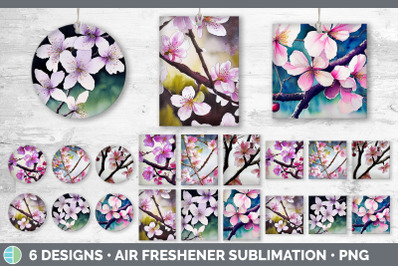 Cherry Blossoms Air Freshener | Sublimation Designs Bundle