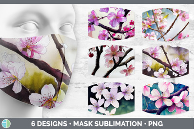 Cherry Blossoms Mask | Sublimation Bundle Face Mask Designs