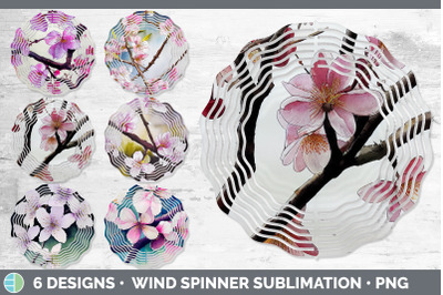 Cherry Blossoms Wind Spinner | Sublimation Designs Bundle