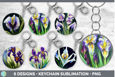 Irises Keychain Bundle | Keyring Sublimation Designs