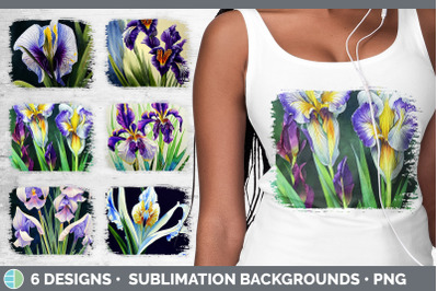 Irises Distressed Sublimation Background Panel