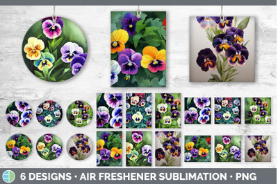 Pansies Air Freshener | Sublimation Designs Bundle