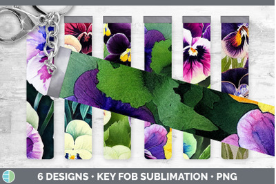 Pansies Key Fob | Wristlet Sublimation