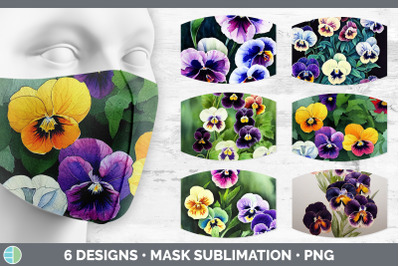 Pansies Mask | Sublimation Bundle Face Mask Designs