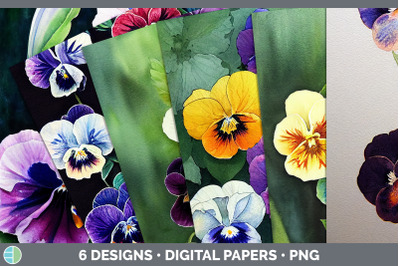 Pansies Backgrounds | Digital Scrapbook Papers