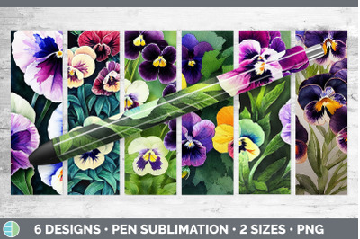 Pansies Pen Wraps | Epoxy Sublimation Bundle