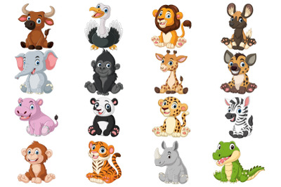 Set of Sixteen Baby Animal Collection