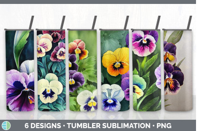 Pansies Tumbler Sublimation Bundle