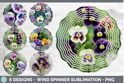 Pansies Wind Spinner | Sublimation Designs Bundle