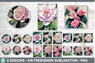 Camellias Air Freshener | Sublimation Designs Bundle