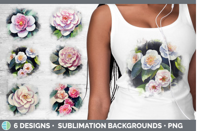 Camellias Background | Grunge Sublimation Backgrounds