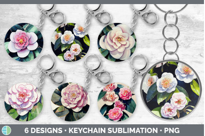 Camellias Keychain Bundle | Keyring Sublimation Designs