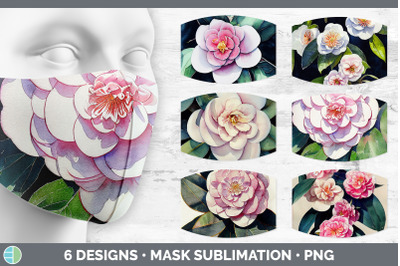 Camellias Mask | Sublimation Bundle Face Mask Designs