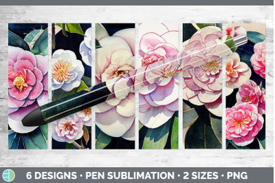 Camellias Pen Wraps | Epoxy Sublimation Bundle