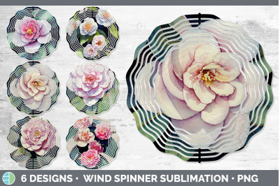 Camellias Wind Spinner | Sublimation Designs Bundle