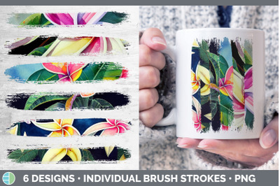 Plumerias Brush Strokes PNG | Sublimation Designs